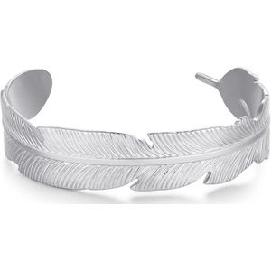 Twice As Nice Armband in edelstaal, open bangle, veer 19 cm
