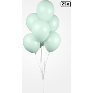 25x Luxe Ballon pastel mint 30cm - biologisch afbreekbaar - Festival feest party verjaardag landen helium lucht thema