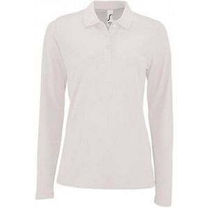 SOLS Dames/dames Perfecte Lange Mouw Pique Polo Shirt (Wit)