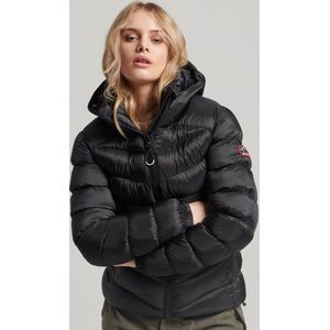 Superdry Hooded Fuji Padded Jacket Dames Jas - Black - Maat Xs