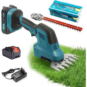 Accu Heggenschaar en Grasschaar 21 V 2-in-1 - Snoeischaar met accu en oplader, 15 cm grasschaarmes/31 cm heggenschaarmes