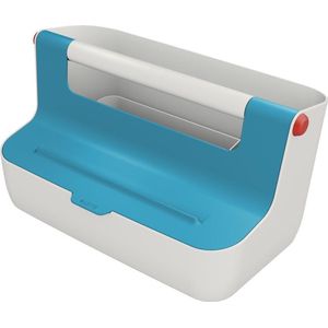 Leitz Cosy Draagbare Opbergdoos Met Vakjes - Opbergbox Met Deksel  - Ideaal voor Thuiskantoor/Thuiswerken - Sereen Blauw