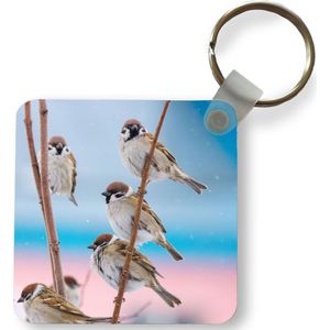 Sleutelhanger - Uitdeelcadeautjes - Vogels - Mus - Dieren - Takken - Plastic