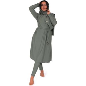 Burkini Saffier pistache XXXL/ 44 van Mykiny Brand, boerkini, badpak/zwempak bestaand uit zwemtuniek, zwem legging en zwem hoofddoek. Maillot de bain. Maat XXXL