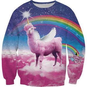 Swag Lama Regenboog trui - Maat XL - Festival Trui - Superfout - Foute Trui - Feestkleding - Festival outfit - Foute kleding - Foute party kleding -