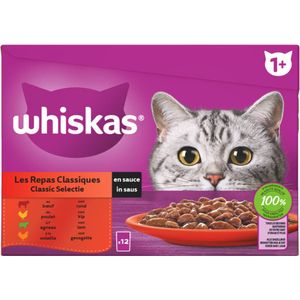 4x Whiskas Classic Selectie Adult in Saus Multipack 12 x 85 gr