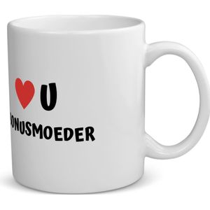 Akyol - love u bonusmoeder koffiemok - theemok - Mama - de liefste bonusmoeder - moeder cadeautjes - moederdag - verjaardag - geschenk - kado - 350 ML inhoud