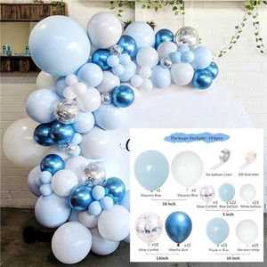 107 delig Ballonnenboog  - Blauwtinten voor verjaardag, jubileum, feestelijke opening, baby shower