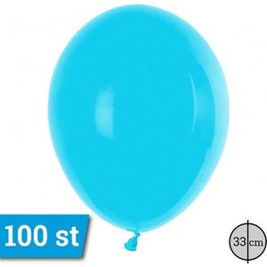 Latex ballonnen 33cm 100 stuks Baby Blauw - Licht Blauw Pastel GT110/11