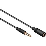 3,5mm Jack stereo audio slim verlengkabel / zwart - 2 meter