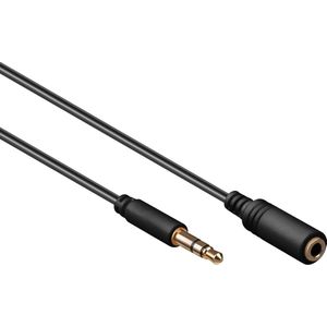 3,5mm Jack stereo audio slim verlengkabel / zwart - 2 meter