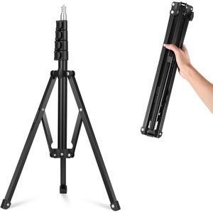 Metalen Statief met 180° Omkeerbare Poten en Draagtas – 178 cm – Draagbaar Camera Statief met 1/4"" & 5/8"" Schroefdraad – Geschikt voor Speedlite, Stroboscoop, Ringlamp, Softbox – Indoor & Outdoor Fotografie