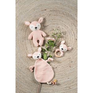 Jollein - Knuffeldoekje Deer (Pale Pink) - Speenknuffel, Speendoekje Baby, Speendoek - Katoen