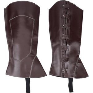 2 Stks Renaissance Laarzen Covers - Ridder Piraat Beenbeschermers - Gaiters Middeleeuwse Schoen Cover - Imitatie Lederen Beenwraps - Halloween Cosplay Kostuum .