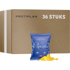 Protiplan | Chips Paprika | 36 stuks | 36 x 25 gram | Low carb snack | Snel afvallen zonder hongergevoel!