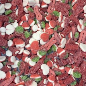 Roze Gesuikerde Aardbei Snoepmix - 1 Kilogram - Snoep - Snoepgoed - Snoeppot - Snoepzakjes - Haribo - Jake - Damel - Traktatie - Aardbeien