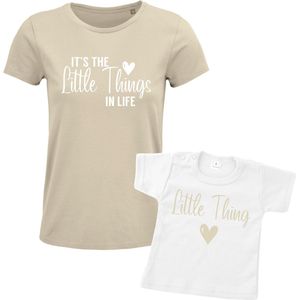 Matching shirt Moeder & Dochter Moeder & Zoon | Its the little things in life | Dames Maat XL Kind Maat 56