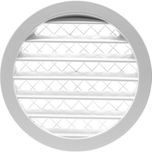 Aluminium schoepenrooster met grofmazig gaas Ø160mm wit - Ventilatierooster
