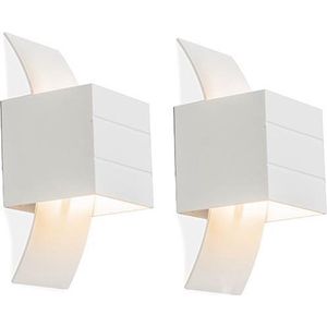 QAZQA Set van 2 moderne Wandlamp wit - Amy