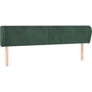 vidaXL - Hoofdbord - met - randen - 183x23x78/88 - cm - fluweel - donkergroen