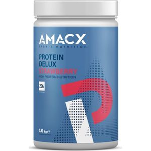 Amacx Protein Delux - Whey Protein - Proteine Shake - Strawberry - 1000 gram