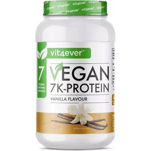 Vit4ever - Vegan 7K Protein - 1kg - Vanilla smaak - Zuiver plantaardig proteïnepoeder met rijst-, amandel-, soja-, erwten-, hennep-, cranberry- en zonnebloemproteïnen
