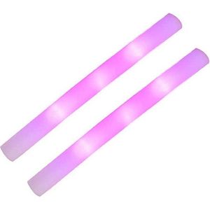 Set van 8x stuks party lichtstaven met roze LED licht 48 cm - Feestartikelen