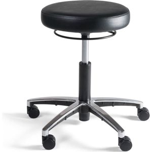 Workliving Tabouret - PVC Zitting - Alu onderstel - Krukje met wielen