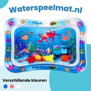 Waterspeelmat Met Figuurtjes | Waterspeelmat Baby | Watermat Baby | Origineel Kraamcadeau Voor Jongen En Meisje | Babyshower Cadeau | Blauw