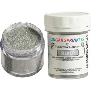 Sugarflair Sugar Sprinkles - Zilver - 40g - Gekleurde Suiker - Eetbare Taartdecoratie