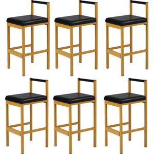 Sweiko Eetkamerstoelen (6 stoelen zonder eettafel), familie eetkamerstoelen, stoelen, moderne minimalistische woon- en slaapkamer stoelen, lounge stoelen met vier metalen voeten, Zwart en goud