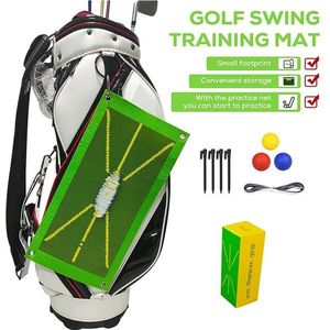 Fs2 - Golf trainings- set - Mat Voor Swing - Draagbaar - Accessoires mat 50x25 cm – Golftrainingsmateriaal - Afslagmat - Inclusief ballen