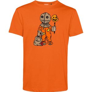 T-shirt kind Halloween Manneke | Halloween Kostuum Voor Kinderen | Halloween | Foute Party | Oranje | maat 152