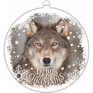 Plenty Gifts Kerstbal Tin - 10 cm - Wolf