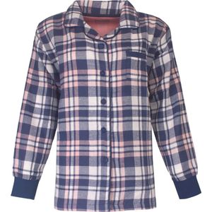 Irresistible - Mix & Match - Dames Pyjama Top - Doorknoop Top - Geruit - Flannel - 100 % Katoen. Maat XL