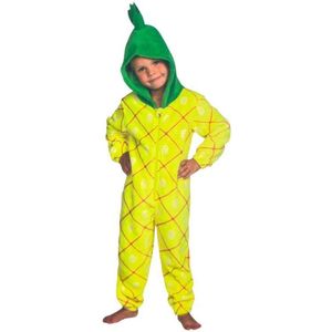 Ananas Onesie - Maat 110/116 - Kinder verkleedkleding - Carnavalskleding Kinderen - Themafeest - Verkleed Kleding - Ananas Pak - Huispak - Pyama - Jongens Kostuum - Cadeau Meisje 6 jaar - Cadeau Jongen 8 Jaar