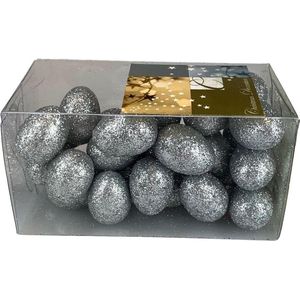 Kerstballetjes - Zilver - Ovaal - Kunststof