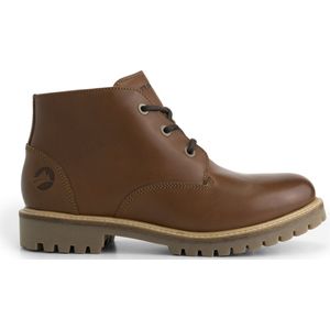 Travelin' Thorning Heren leren Halfhoge veterschoenen - Cognac leer