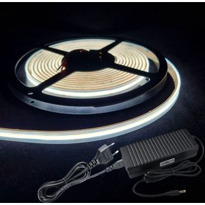 LED Strip COB - 10 Meter - Complete Set - 6000k - Koud Wit - 24V - IP65 Waterdicht - 480LED/m
