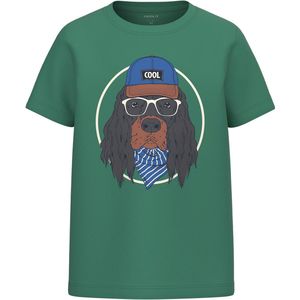 Name it t-shirt jongens - groen - NKMkads - maat 116