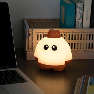 Schattig Spook Nachtlampje Oplaadbaar Verpleeglampje met Timer - Kinderkamer Decoratie Nieuwgeboren Cadeau Artikelen - Oranje
