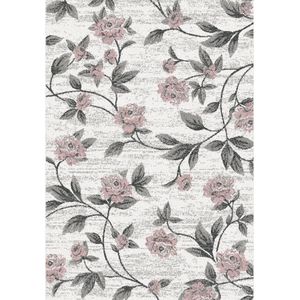 Aledin Carpets Funchal Laagpolig Vloerkleed 160x230cm Grijs/Roze tapijt voor woonkamer