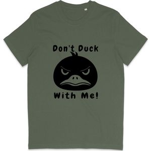 T Shirt Heren Dames - Grappige Eend - Quote: Don't Duck With Me - Khaki Groen - XXL