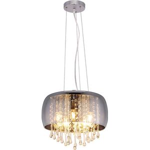 Pearl Hanglamp d:35cm met smoke glas & kristallen - Modern - Globo