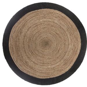 Ronde tapijt jute 120cm natuurlijke natuurlijke zwarte - Overig - Zwart - Zwart - SILUMEN