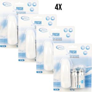 Ultra Fresh - Fresh ocean breeze - Luchtverfrisser - 4 x 12ml - 8 vullingen met houder Navulling - Badkamer - toilet - Voordeelverpakking