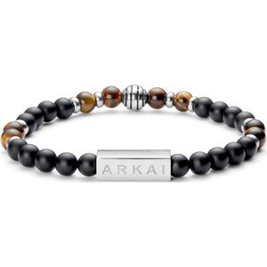 Arkai - Heren - Edelsteen Armband - Zwarte Matte Onyxsteen - Zwart