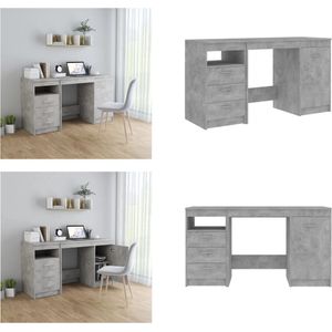 vidaXL Bureau 140x50x76 cm spaanplaat betongrijs - Bureau - Bureaus - Tafel - Tafels