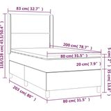 vidaXL Boxspring met matras stof donkergrijs 80x200 cm