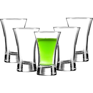 Urban Living Shotglaasjes/borrelglazen Krosno - transparant glas - 6x stuks - 40 ml - shotjes